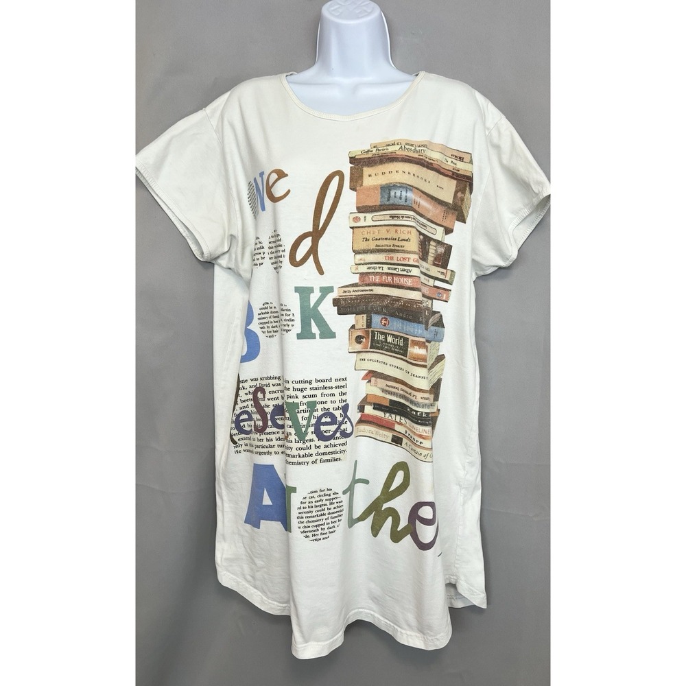 Vintage  Rel-e-vant women's One Size 90s sleepwear‎ T- Shirt Books Prints Y2K